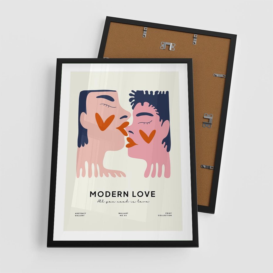 Plakat w ramie 50x70 - Miłość w Kompozycji - miłość, para zakochanych - rama czarna