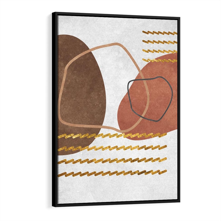 Obraz w ramie 50x70 - Odbicie światła serca - abstrakcyjne rozlane plamy, boho styl - rama czarna