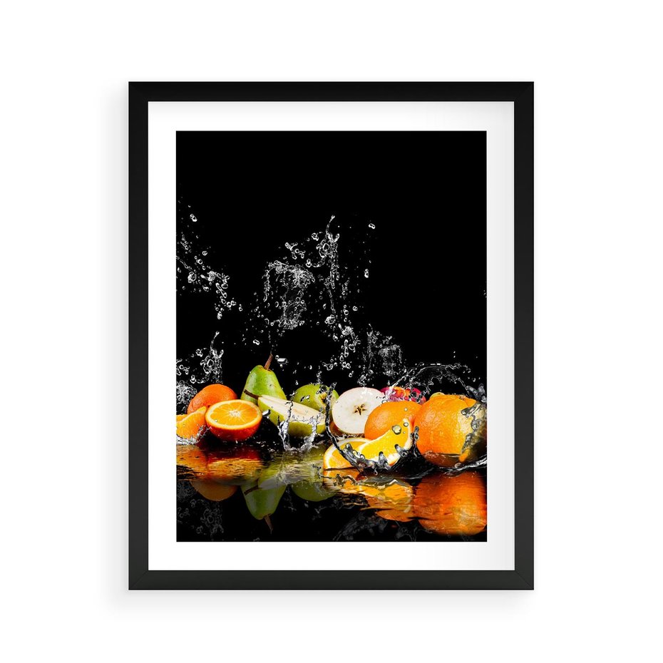 Plakat w ramie 40x50 - Owoce w Restauracji - owoce, kuchnia - rama czarna