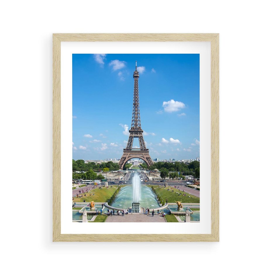 Plakat w ramie 40x50 - Wieża Eiffla - Eiffla, Paryż - rama drewno