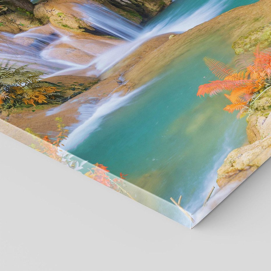 Obraz na płótnie 40x40 - Urok laotańskiego wodospadu - Laos, Azja