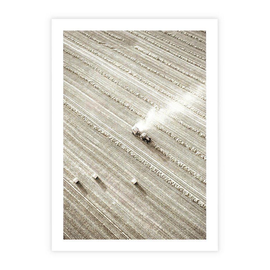 Plakat bez ramy 21x30 - Pole i Żniwa na Malowniczym Zdjęciu - pole, traktor