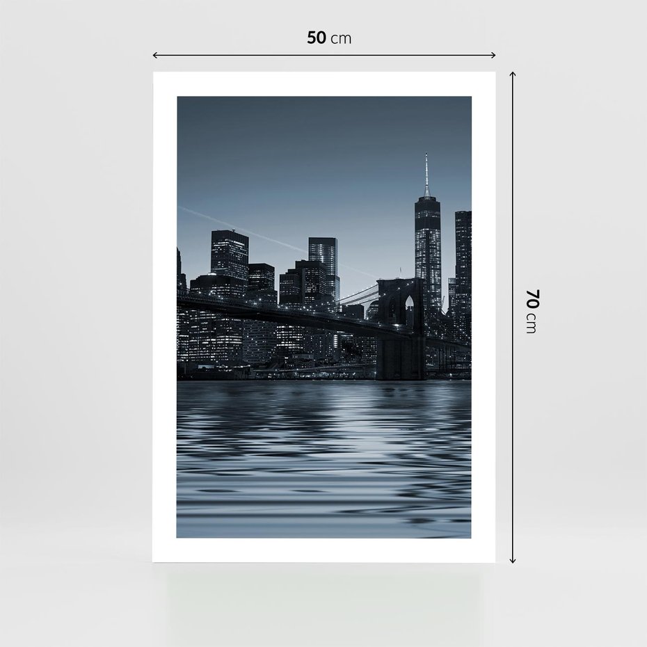 Plakat bez ramy 50x70 - Nocne pejzaże miasta - miasto, nocą