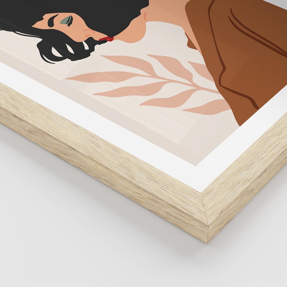 Plakat w ramie 30x40 - Kobieca Pasja - nowoczesny plakat, styl retro - rama drewno