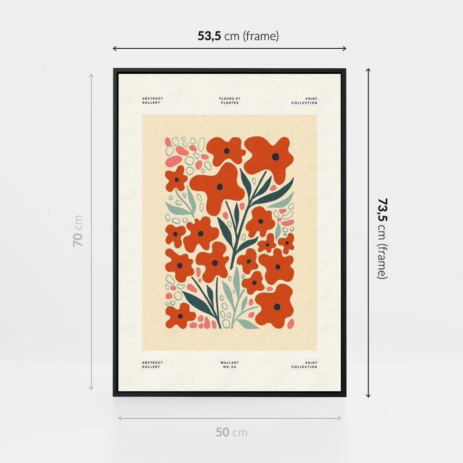 Obraz w ramie 50x70 - Refleksje Kolorowych Tajemnic - kwiaty, kompozycja - rama czarna