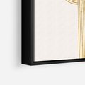 Obraz w ramie 70x100 - Podróżne Kształty - geometryczne linie w złotym kolorze, minimalizm - rama czarna