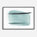 Obraz w ramie 100x70 - Turkusowy Świat - minimlizm, abstrakcja - rama czarna