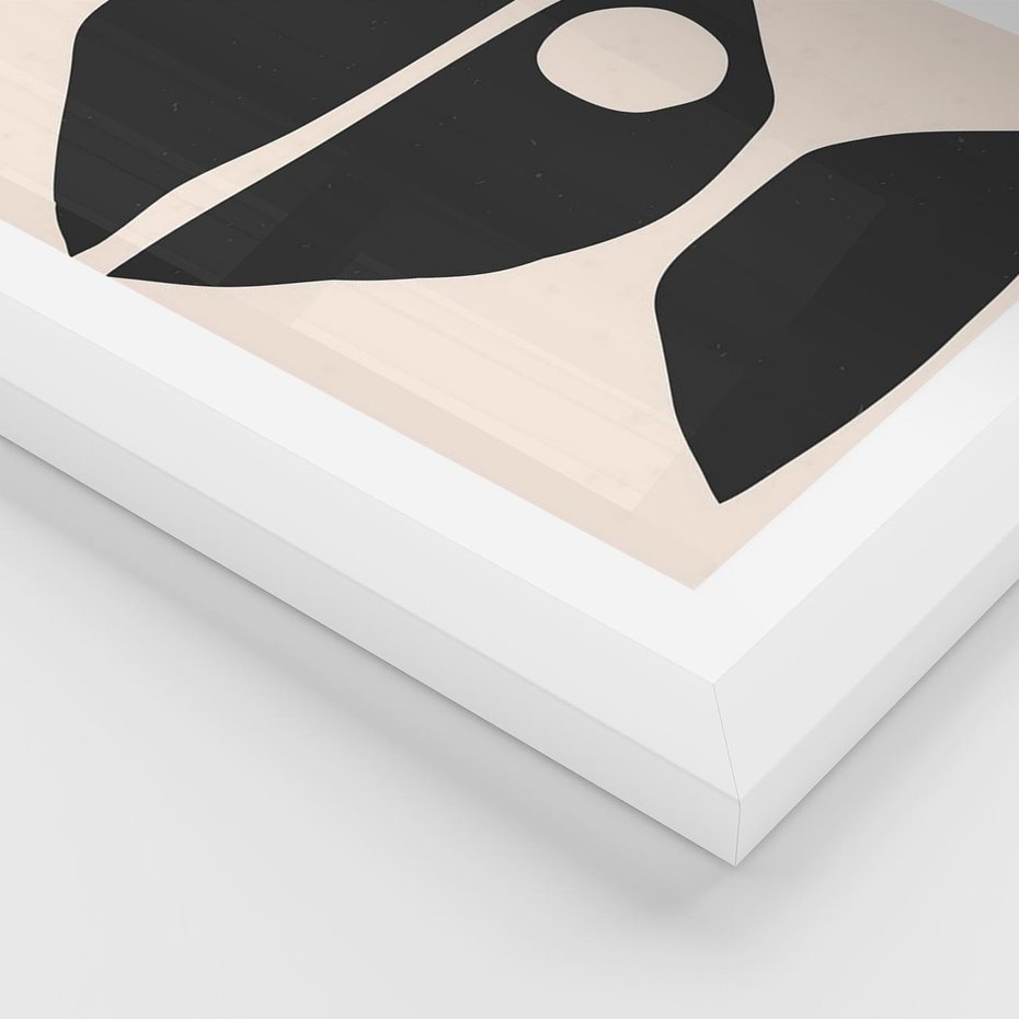 Plakat w ramie 40x50 - Nowoczesna Sztuka na Beżowym Tle - nowoczesna sztuka, abstrakcja - rama biała