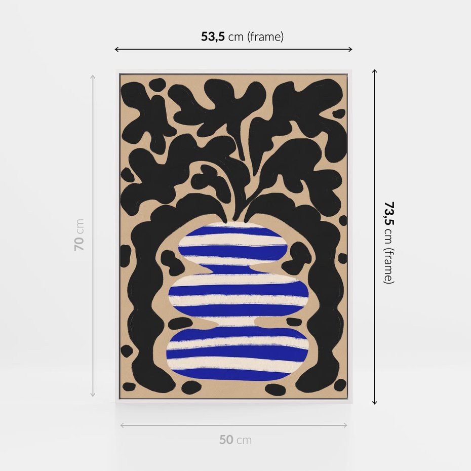 Obraz w ramie 50x70 - Boho Wizje - abstrakcyjny plakat, ciekawe formy - rama biała