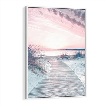 Obraz w ramie 70x100 - Magia Zachodu Słońca - fotografia, stonowane kolory - rama biała