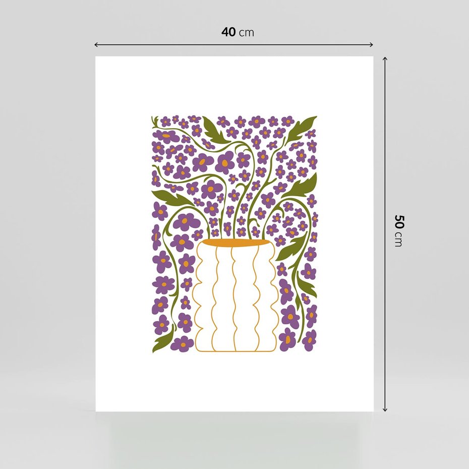 Plakat bez ramy 40x50 - Witalność Kwiatów - kwiaty w wazonie, minimalistyczna kompozycja