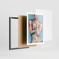 Plakat w ramie 50x70 - Nagie Natchnienie - obraz olejny, naga kobieta - rama czarna
