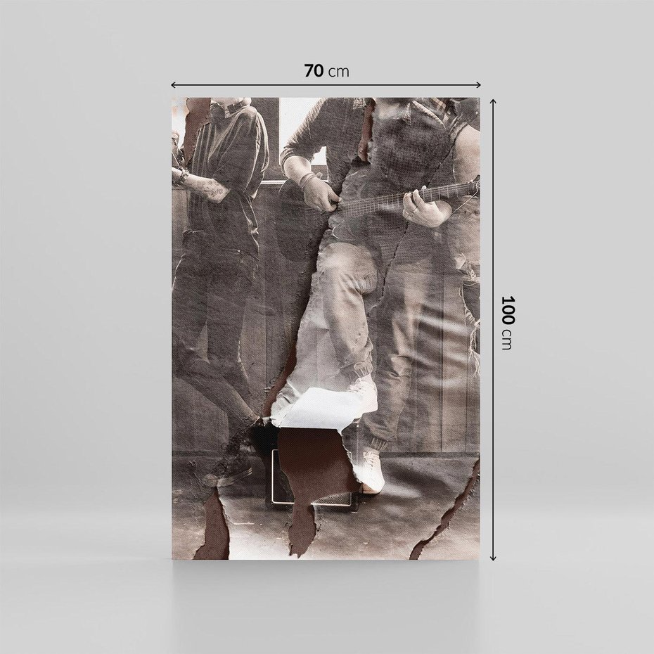 Obraz na płótnie 70x100 - Dźwięki Minionej Ery - postarzona fotografia retro, podarta fotografia