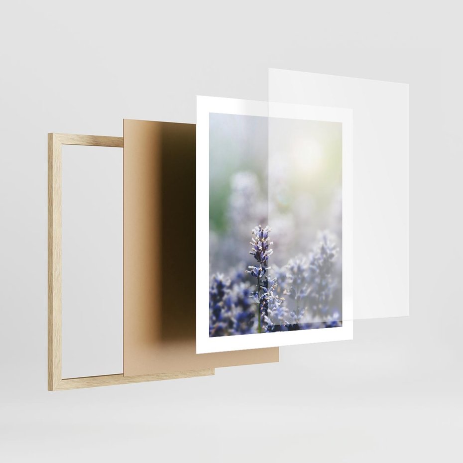 Plakat w ramie 40x50 - Delikatna Uroda Natury - wrzosy, fiolet - rama drewno