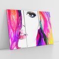 Obraz na płótnie 120x80 - Kobieta Twarz Abstrakcja - kobieta, twarz