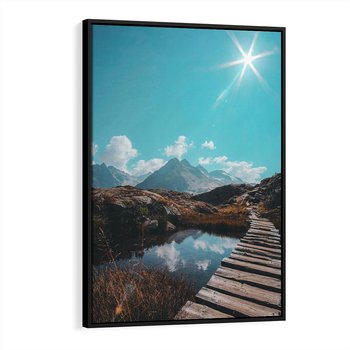 Obraz w ramie 50x70 - Inspirujący Pejzaż - ścieżka, górska - rama czarna