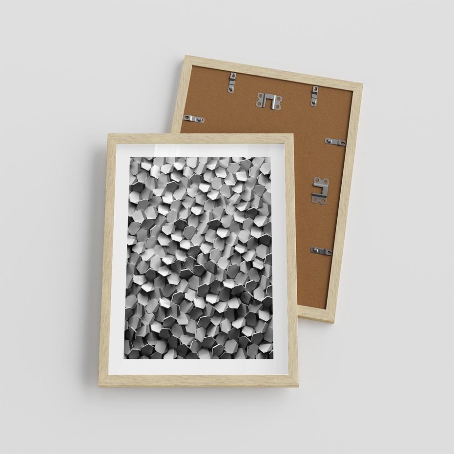 Plakat w ramie 30x40 - Odkryj głębię sztuki - graficzne, 3D - rama drewno