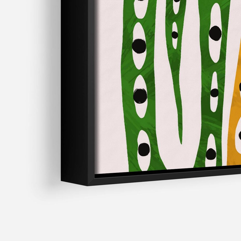 Obraz w ramie 50x50 - Migocące Zmaganie - abstrakcyjny obraz, dziwne kształty - rama czarna