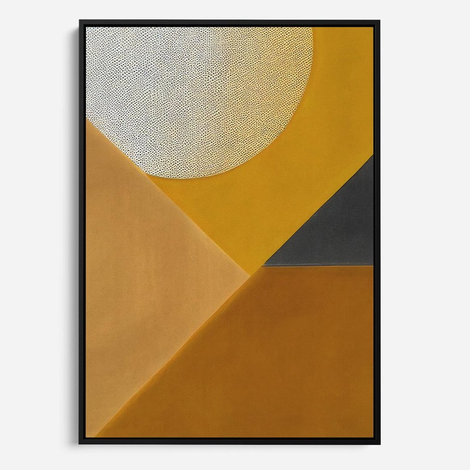 Obraz w ramie 50x70 - Harmonia migoczących ognisk - intensywne ciepłe kolory, słoneczny żółty - rama czarna