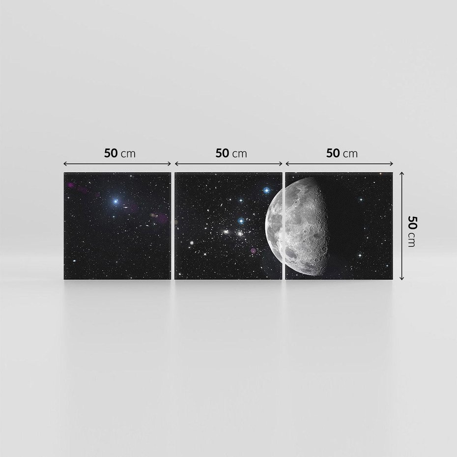 Obraz na płótnie 150x50 - spotkanie z gwiazdami - księżyc, gwiazdy