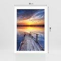 Plakat bez ramy 21x30 - Zachód słońca na pomostcie - pomost, zachód