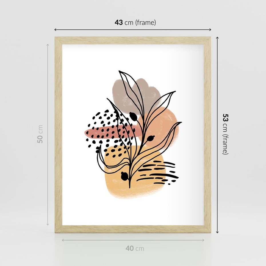 Plakat w ramie 40x50 - Rozkwitająca Innowacja - abstrakcja, sztuka nowoczesna - rama drewno