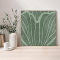 Obraz w ramie 50x50 - Zieleń Kształtująca Spokój - zielony plakat, roślinne inspiracje - rama drewno