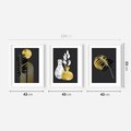 Zestaw obrazy w ramie 40x50 galeria - Złoto, liście, monstery - rama biała