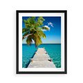 Plakat w ramie 40x50 - Hawajskie Palmy - palma, morze - rama czarna