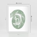 Plakat w ramie 40x50 - Zielony Świat Odpoczynku - abstrakcyjny zielony motyw, skandynawski design - rama biała