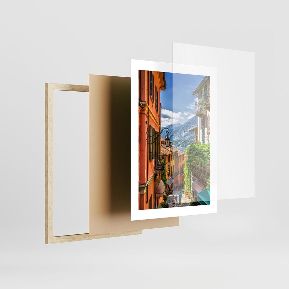 Plakat w ramie 30x40 - Tropienie Nieskończoności - uliczka, perspektywa - rama drewno