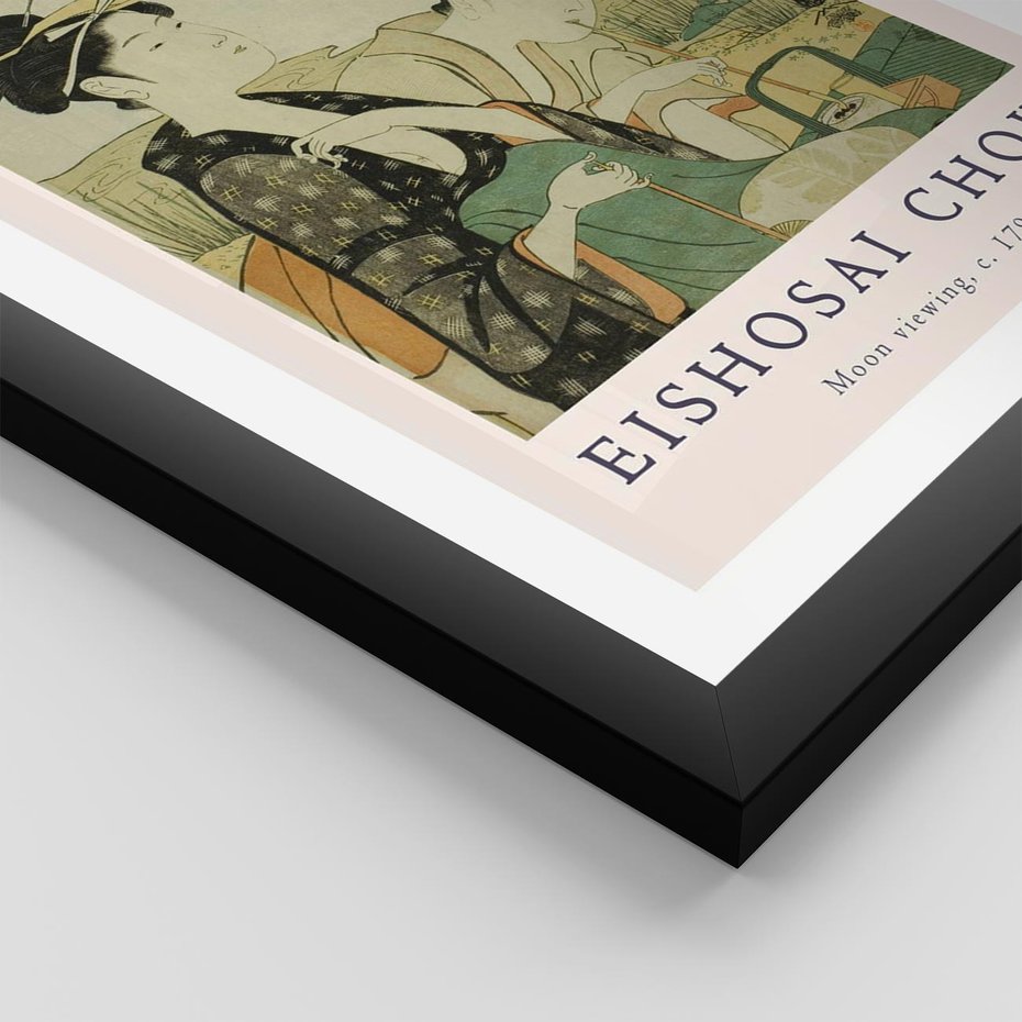 Plakat w ramie 50x70 - Rycina Eishosai Choki - staraa chińska rycina, eishosai choki - rama czarna