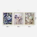 Zestaw obrazy w ramie 30x40 galeria - Suche, kwiaty, hortensje, boho - rama drewno