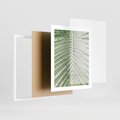 Plakat w ramie 40x50 - Jasna Zieleń Palmy - liść palmy, zbliżenie - rama biała