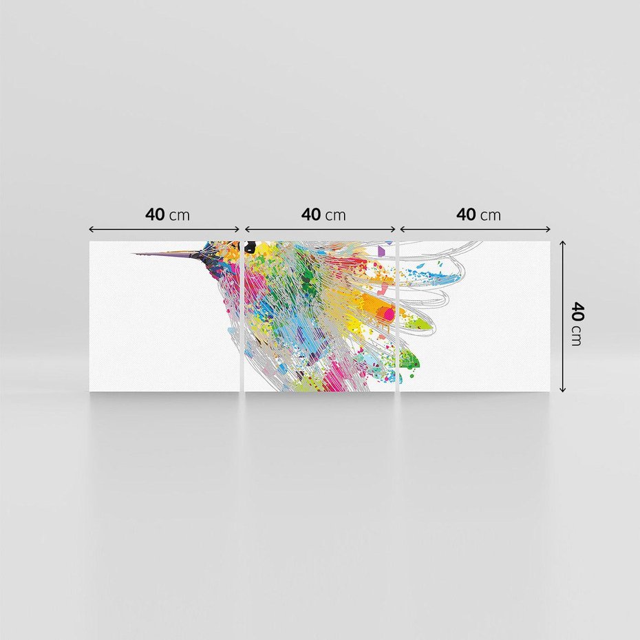 Obraz na płótnie 120x40 - Koliber w akwareli - akwarela, koliber