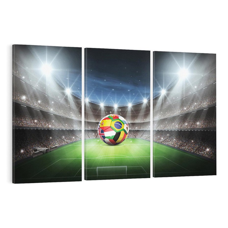Obraz na płótnie 120x80 - Piłka nożna na stadionie: Pasja sportu - stadion, piłka