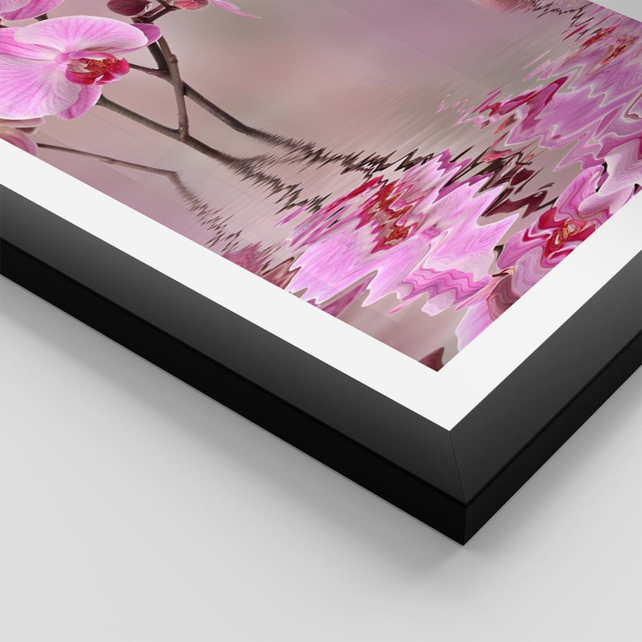 Plakat w ramie 50x70 - Relaksacyjne spa w otoczeniu storczyka - spa, storczyk - rama czarna