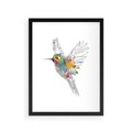Plakat w ramie 30x40 - Koliber w akwareli - akwarela, koliber - rama czarna