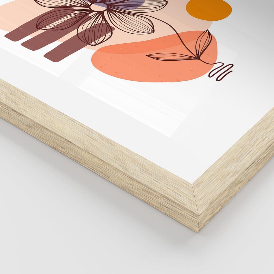 Plakat w ramie 30x40 - Migocące Odbicia Kwiatów - abstrakcyjna sztuka, plamy - rama drewno