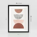Plakat w ramie 30x40 - Geometryczna Harmonia w Brązach i Beżach - geometryczne kształty, brązy i beże - rama czarna