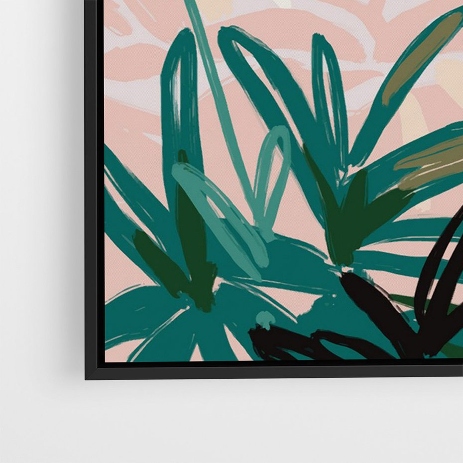 Obraz w ramie 70x100 - Rajski Stan - pastelowy krajobraz, nowoczesny plakat - rama czarna