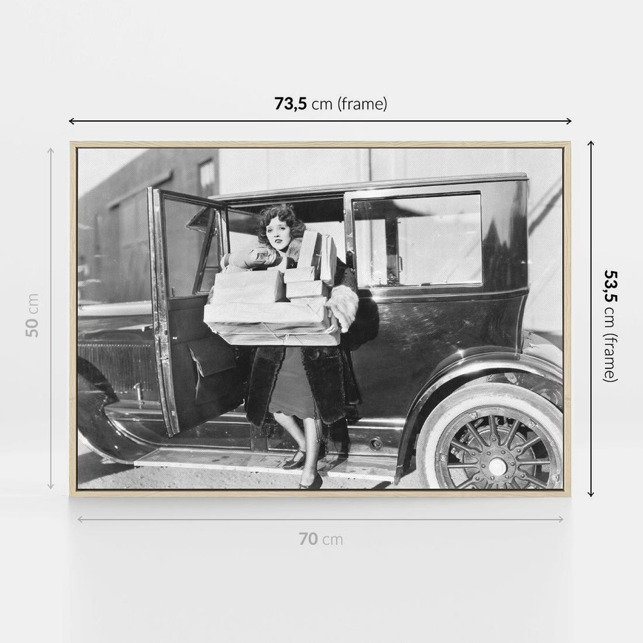 Obraz w ramie 70x50 - Nostalgiczna Podróż - fotografia vintage, lata 30 - rama drewno