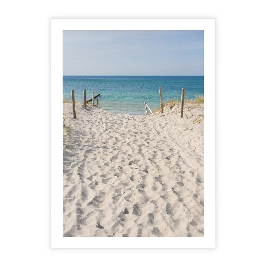 Plakat bez ramy 21x30 - Harmonia plażowego morza - plaża, morze