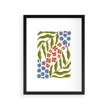 Plakat w ramie 40x50 - Splątane Granice - kwiaty, sztuka nowoczesna - rama czarna