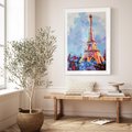Plakat bez ramy 30x40 - Paryska Wieża - olejny abstrakcyjny obraz, wieża eiffla