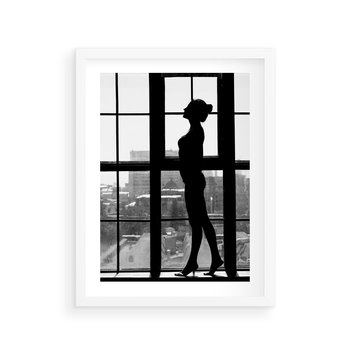 Plakat w ramie 30x40 - Piękno Kobiecej Formy - retro zdjęcie, czarno białe - rama biała