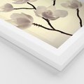 Plakat w ramie 30x40 - Elegancja Natury - magnolia, białe - rama biała