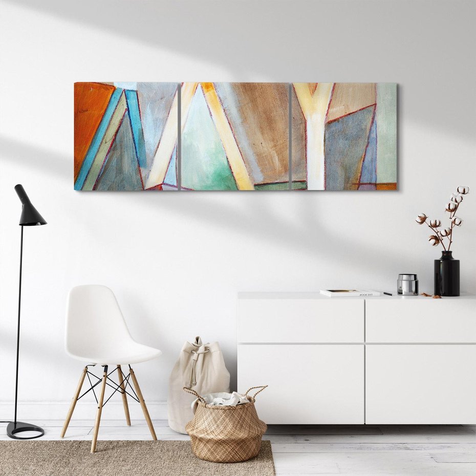 Obraz na płótnie 150x50 - Geometria abstrakcji - abstrakcja, geometria