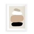 Plakat w ramie 50x70 - Zgeometryzowane Kształty - modernistyczny plakat, obłe kształty - rama biała