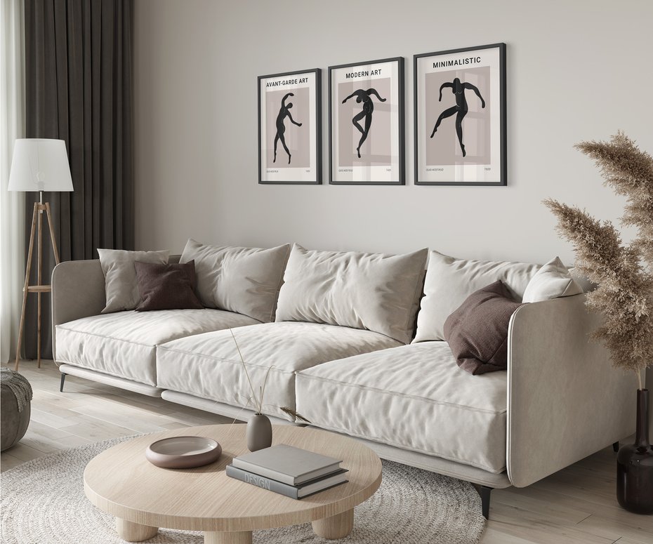 Zestaw obrazy w ramie 40x50 galeria - Nowoczesny, sztuka, art, postacie - rama czarna